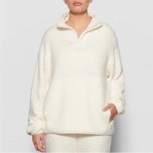 SKIMS Cozy Knit Pullover Sweater - Cream/White - S/M